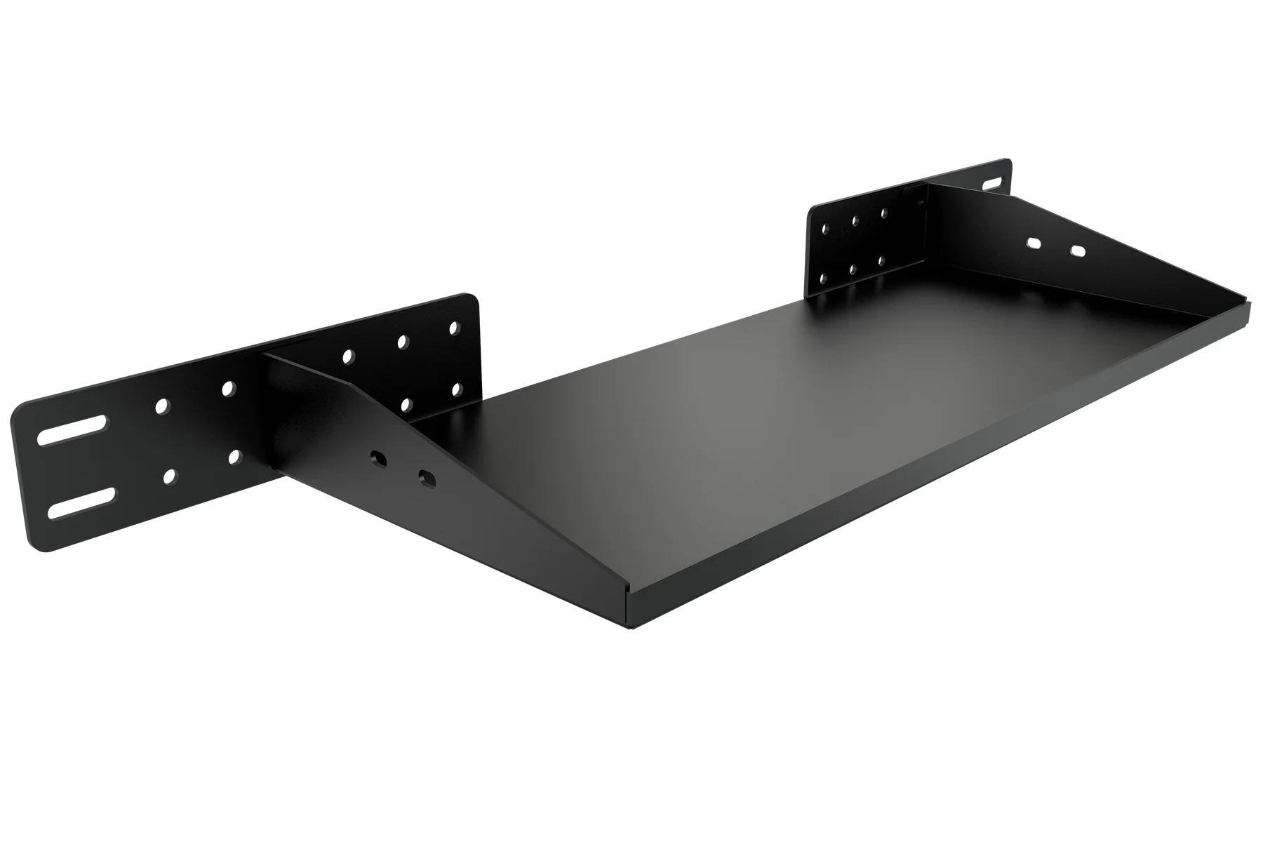 Racesims black powder coated metal shelf with adjustable mounting brackets integrated PC stand for sim rig for cockpit use