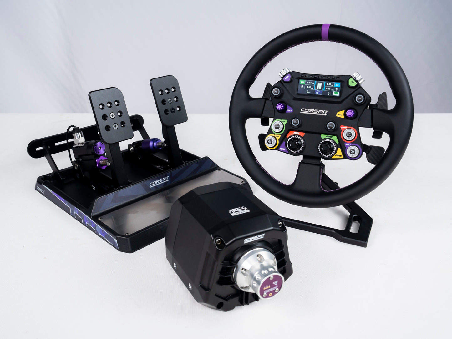 Conspit Apex Bundle - 8Nm wheelbase, CPP Apex 2 pedal, CPP Apex 310 wheelrim