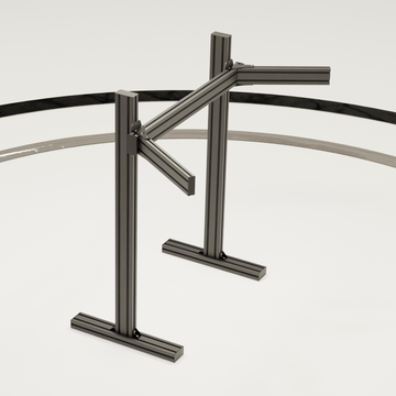 Standalone triple screen stand with precision alignment for sim rig