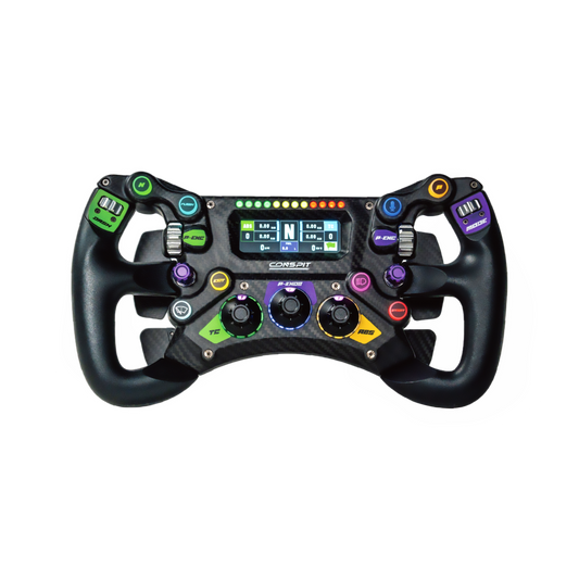 CONSPIT 300GT sim racing wheel featuring customizable buttons and display for an immersive racing experience