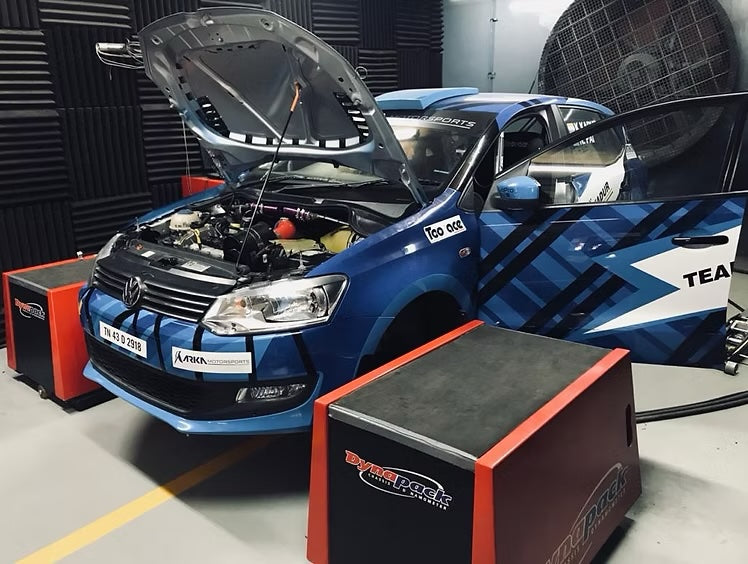 Race car on the dyno — RaceSims Academy Tuner & Race Engineering