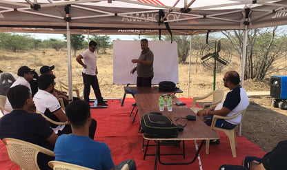 RaceSims Academy rally briefing with racing-line whiteboard
